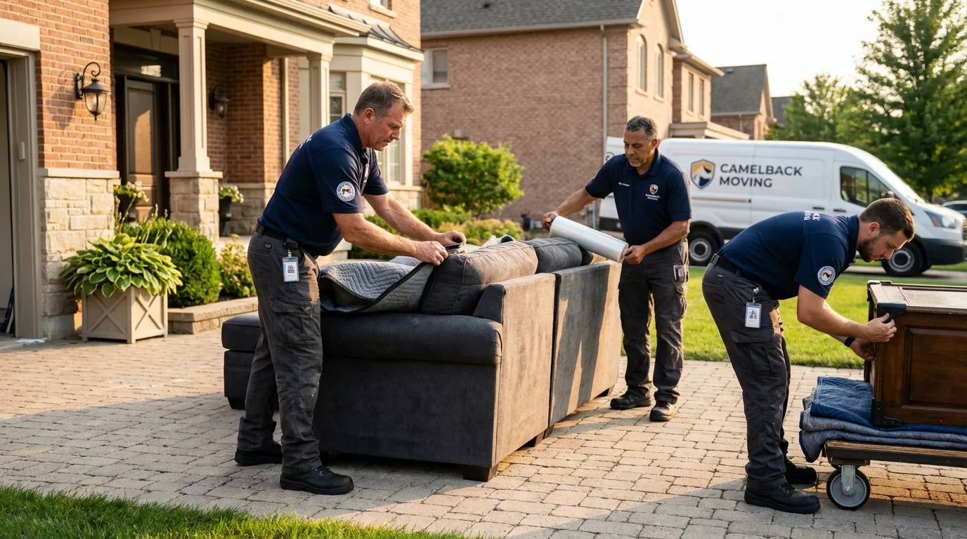 Large estate moving crew wrapping furniture in Port Saint Lucie, FL