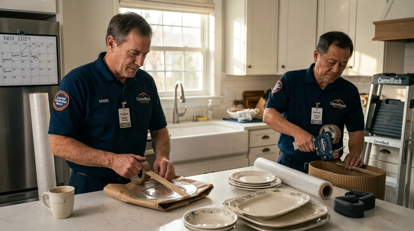 Professional crew packing kitchen dishware in Port Saint Lucie, FL
