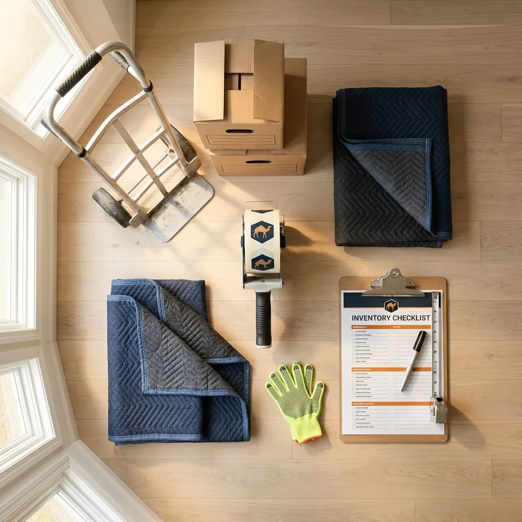 Professional moving supplies and packing materials layout for Port Saint Lucie residential relocations